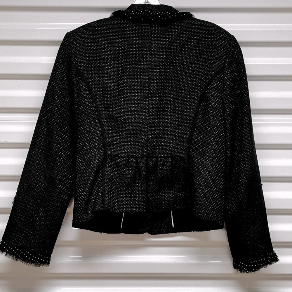 White House Black Market Black Tweed Style Jacket - Picture 6 of 8